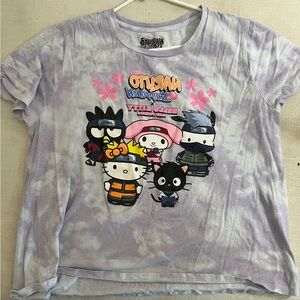 Hello Kitty x Naruto Tie-Dye T-Shirt - Purple